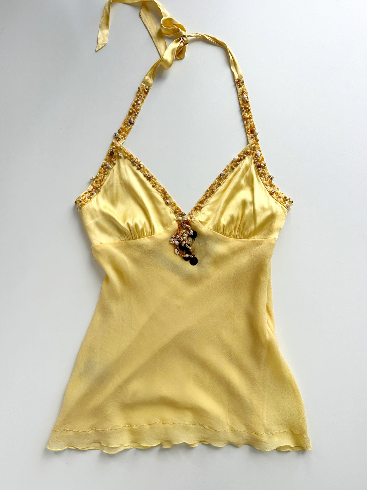 Bebe Silk Seashell Halter