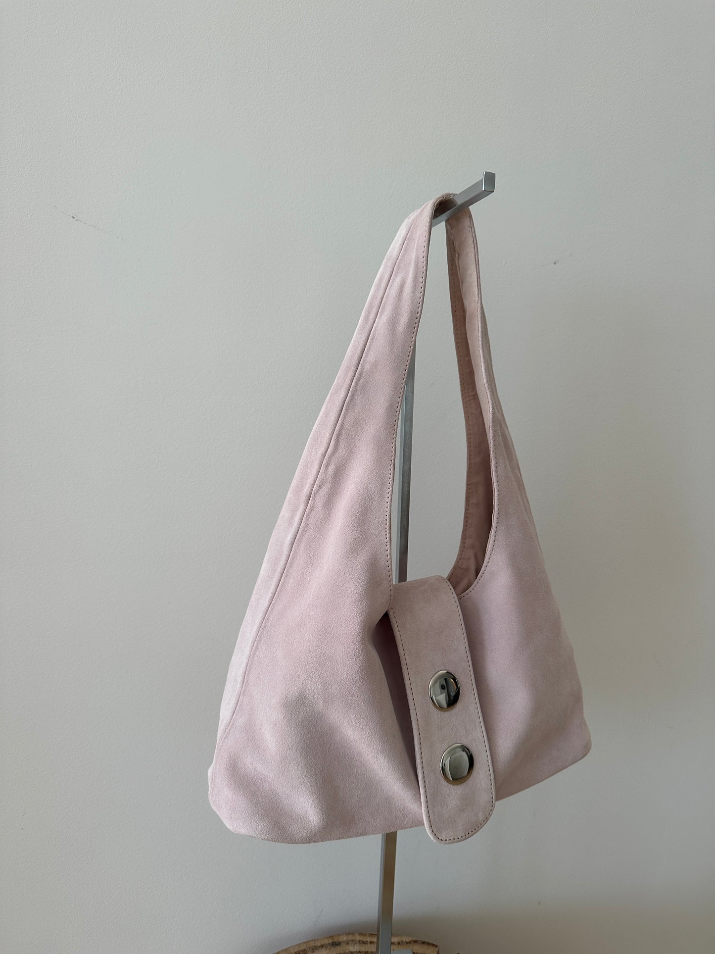 Pink Suede Leather Bag