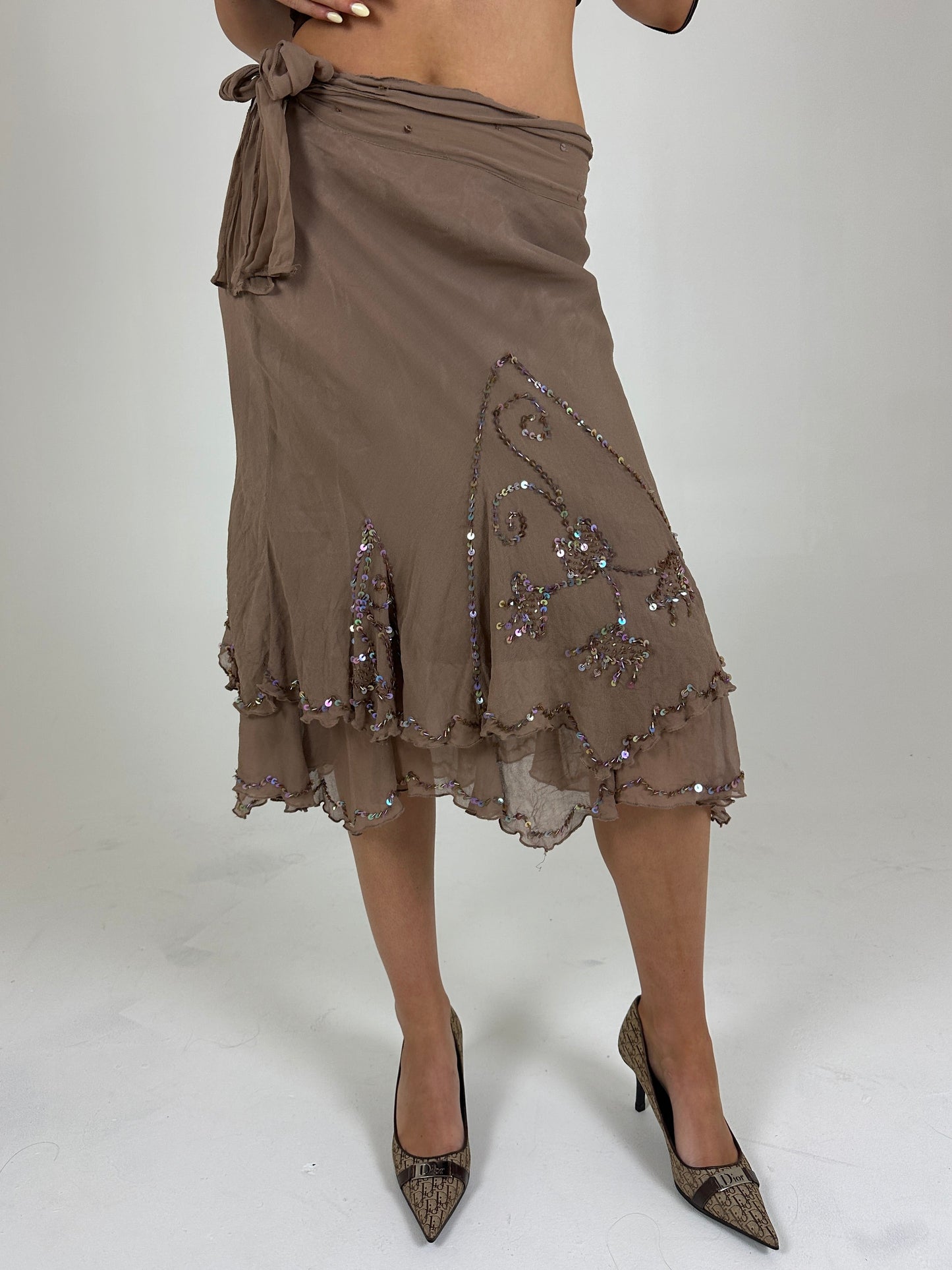 Brown Sequin Skirt