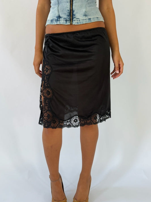 Lace Trim Slip Midi