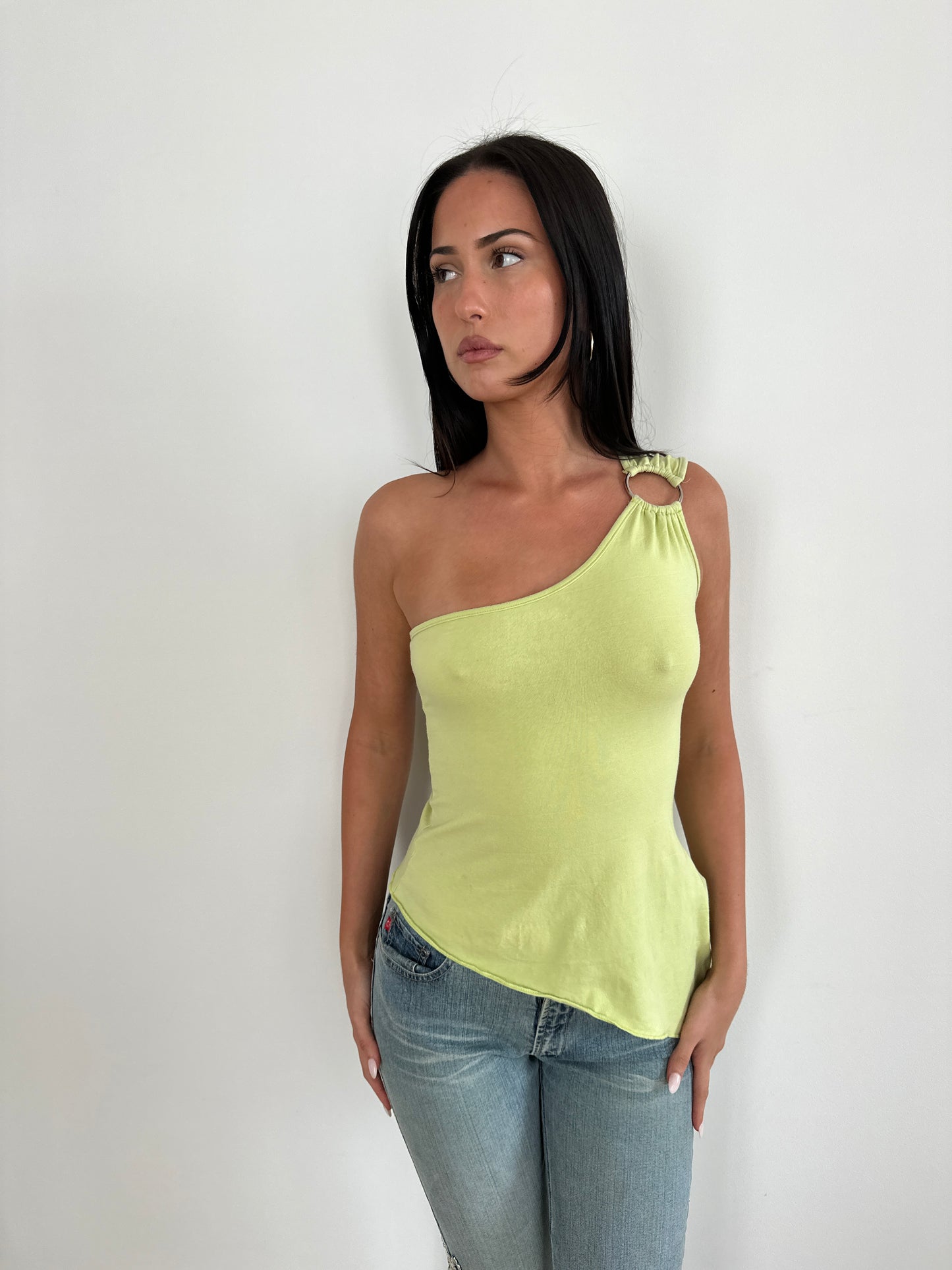 Lime Asymmetrical Top