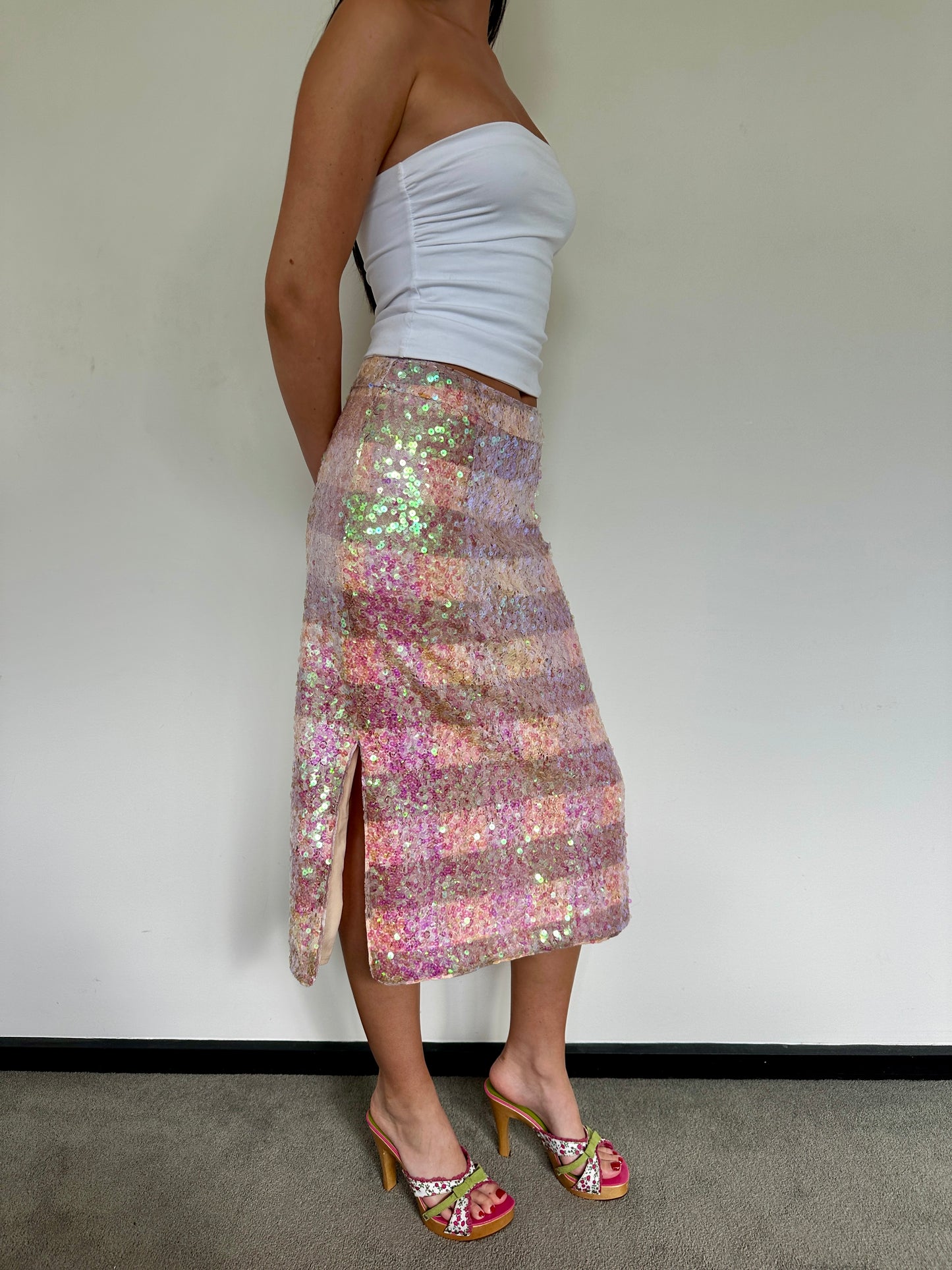 Sequin Midi Skirt