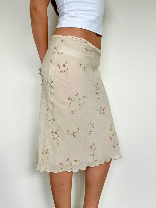 Cream Floral Midi