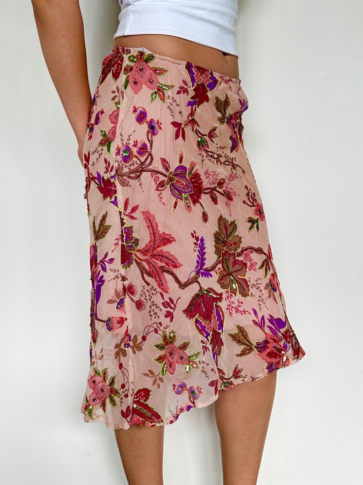 Beaded Italian Midi Skirt