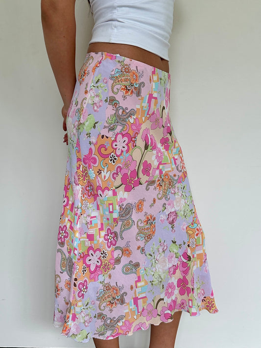 Italian Floral Midi Skirt