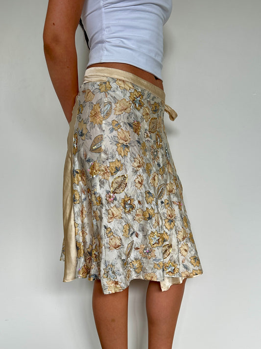 Champagne Silk Wrap Skirt