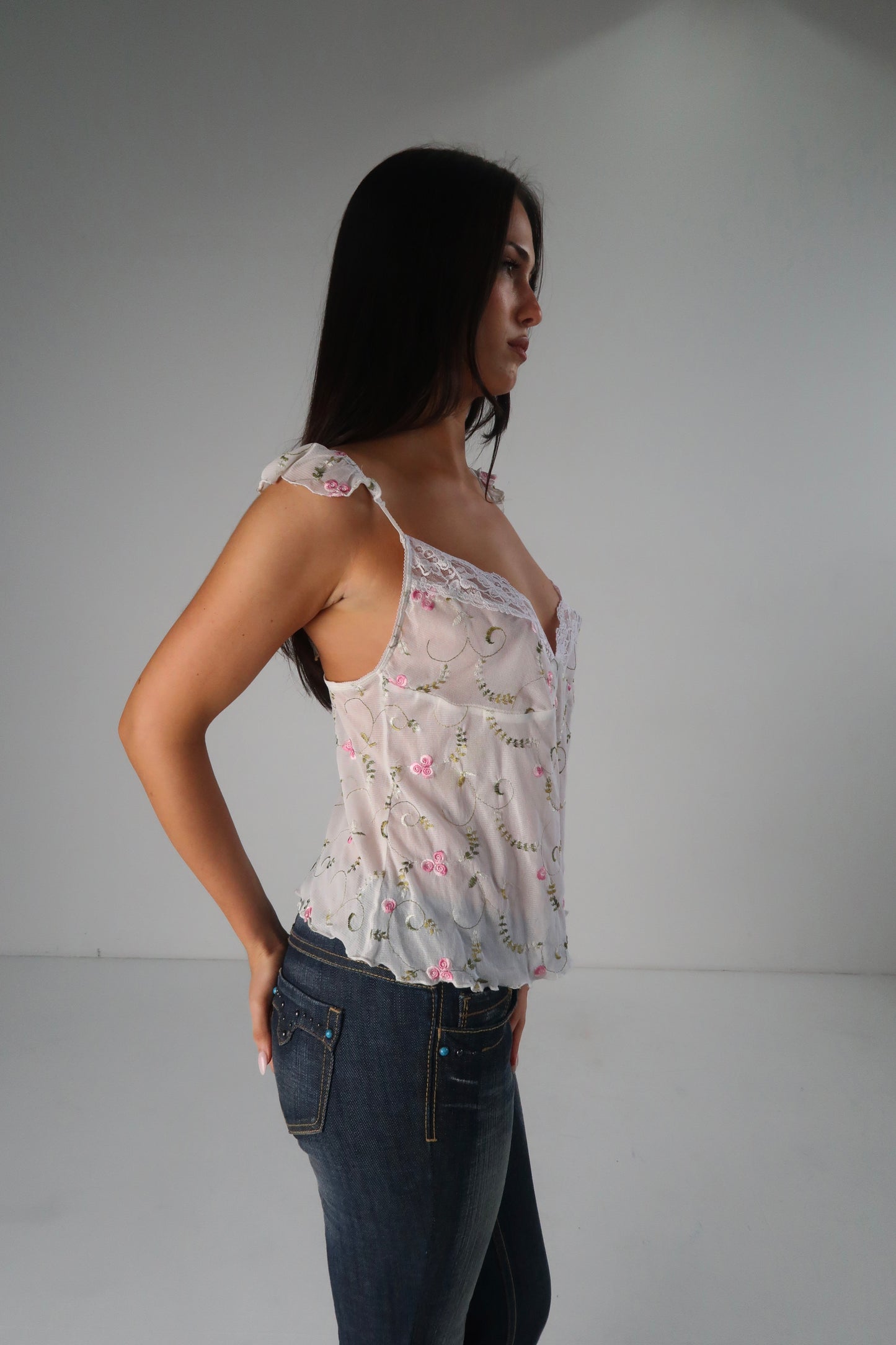 White Floral Cami