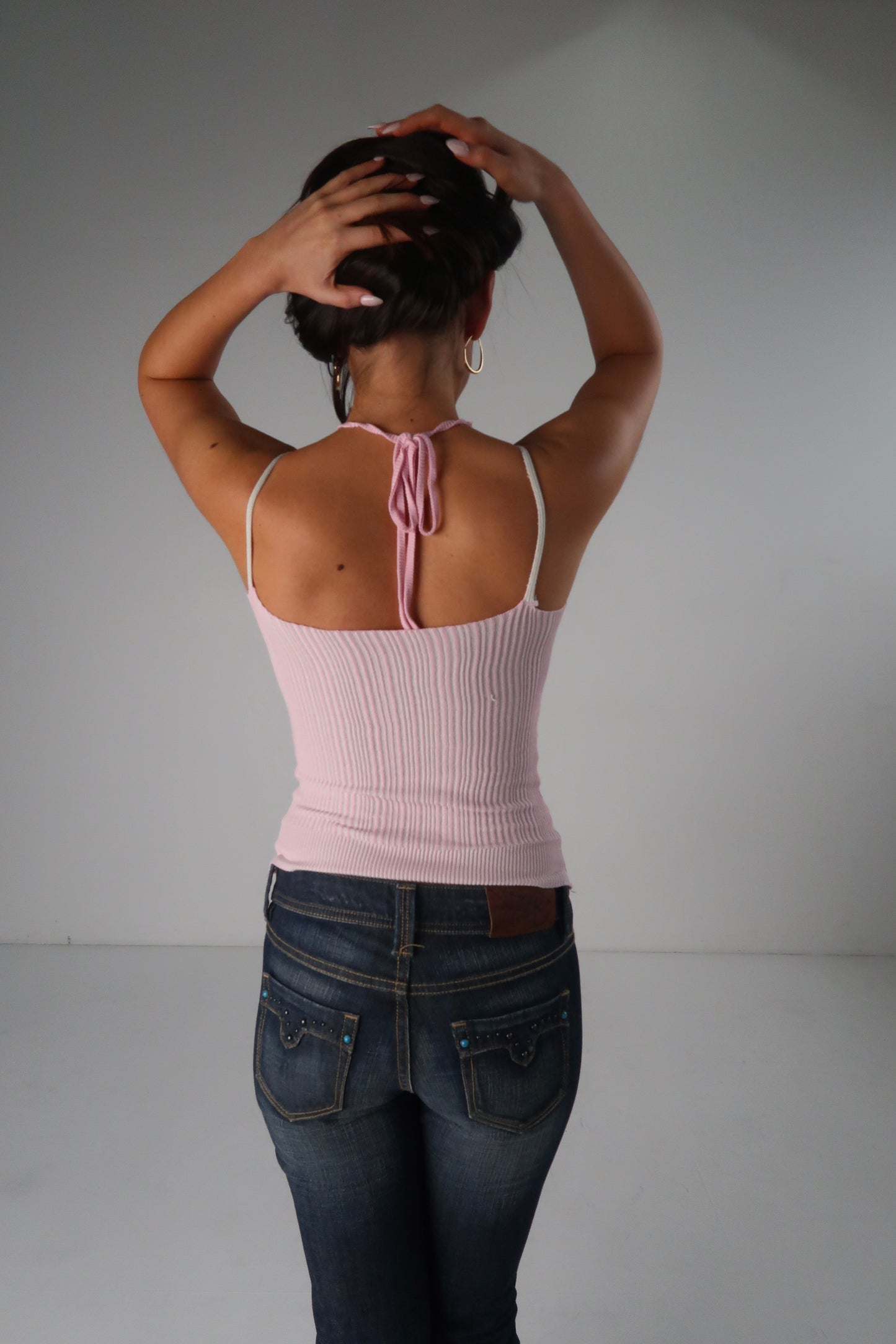 Pink Rib Halter Cami