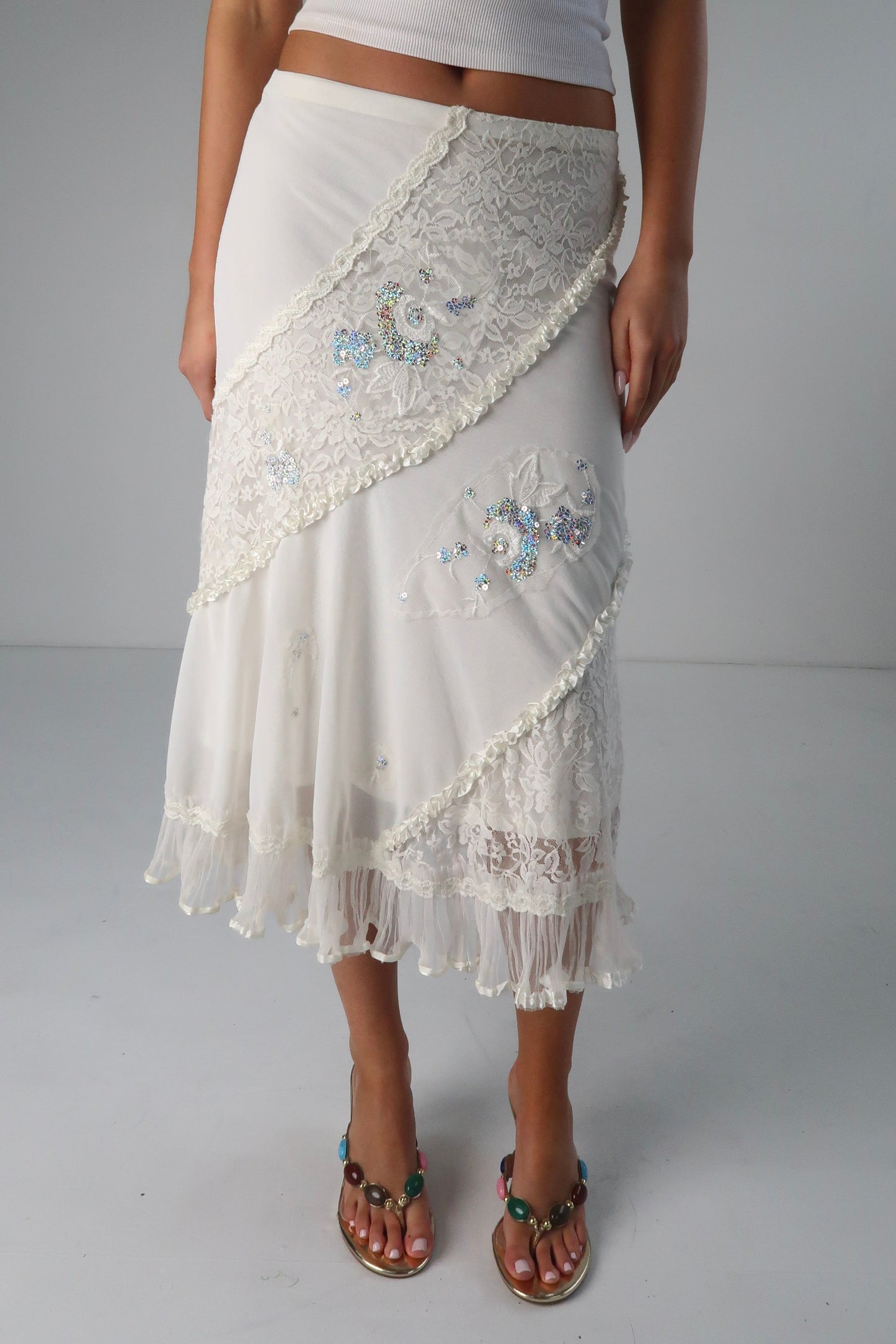Italian Lace Sequin Skirt