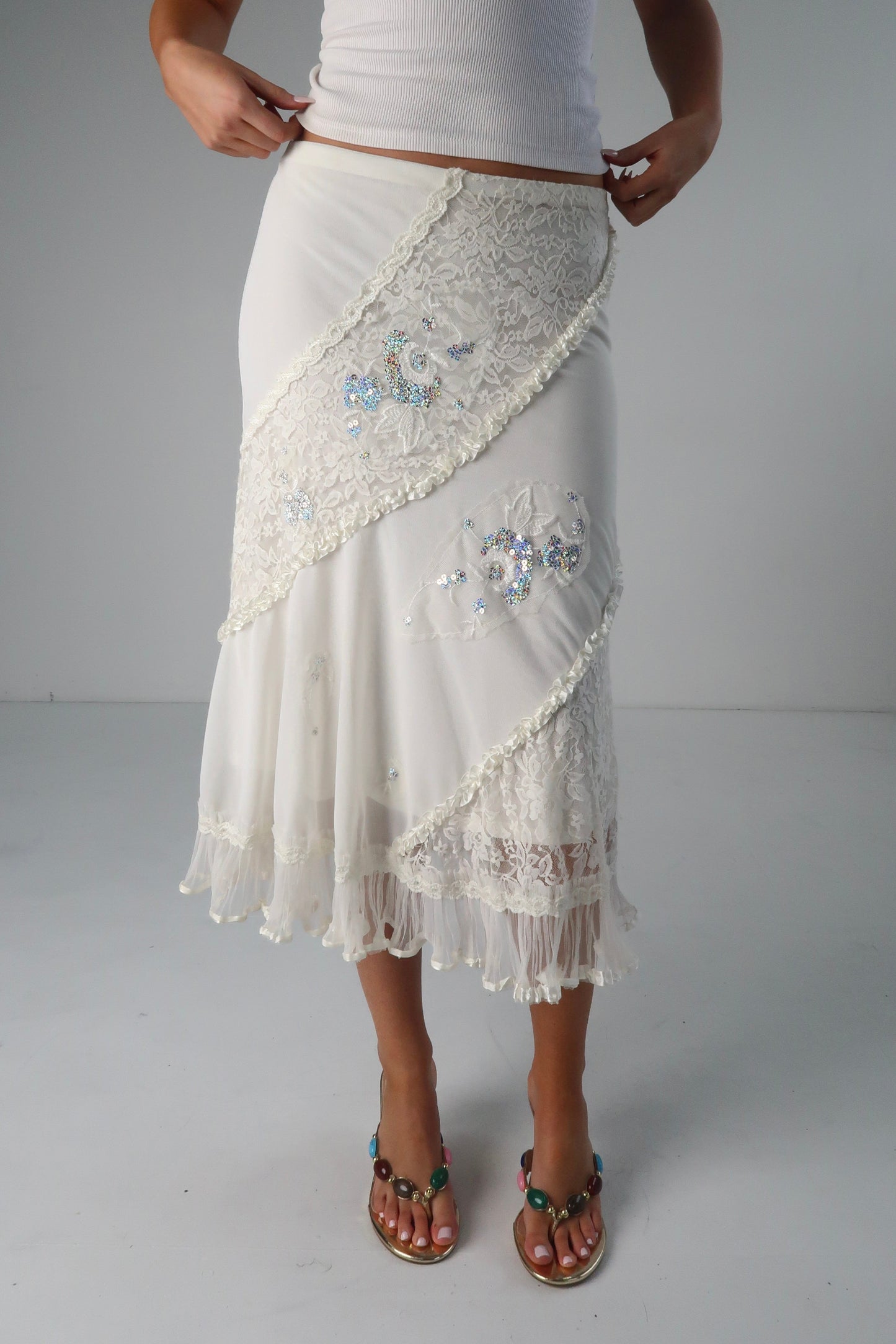 Italian Lace Sequin Skirt