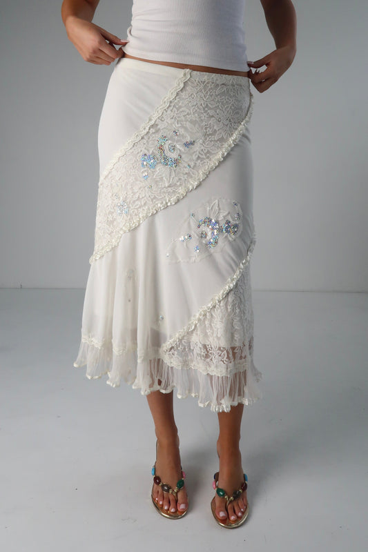 Italian Lace Sequin Skirt