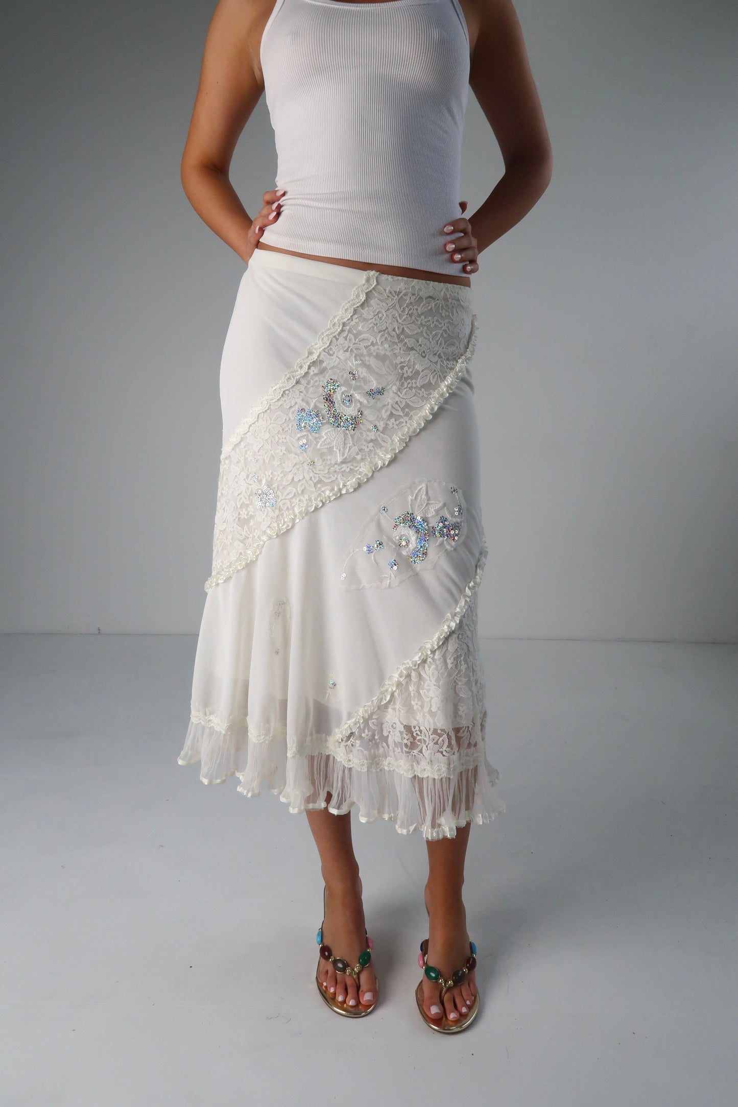 Italian Lace Sequin Skirt