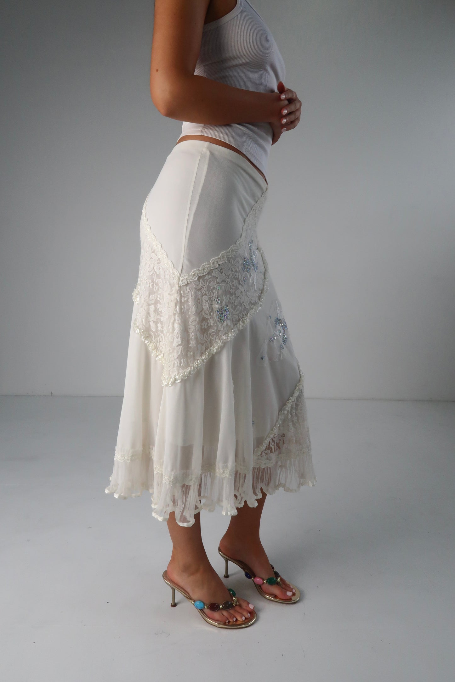 Italian Lace Sequin Skirt