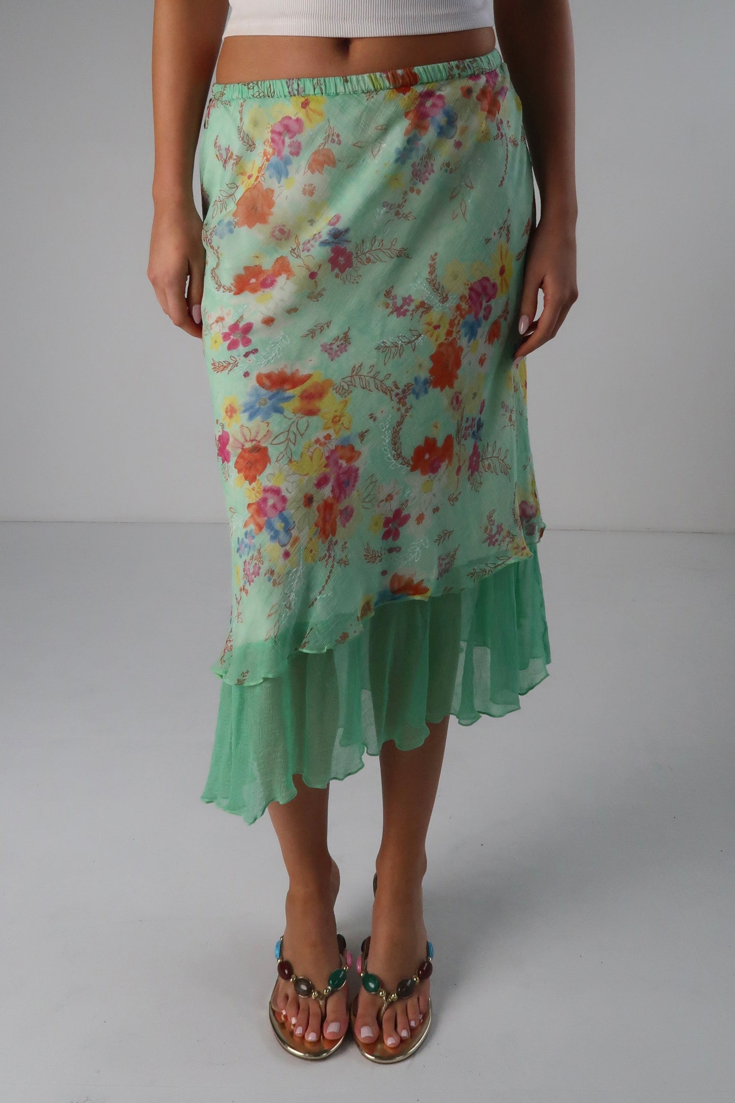 Green Floral Midi