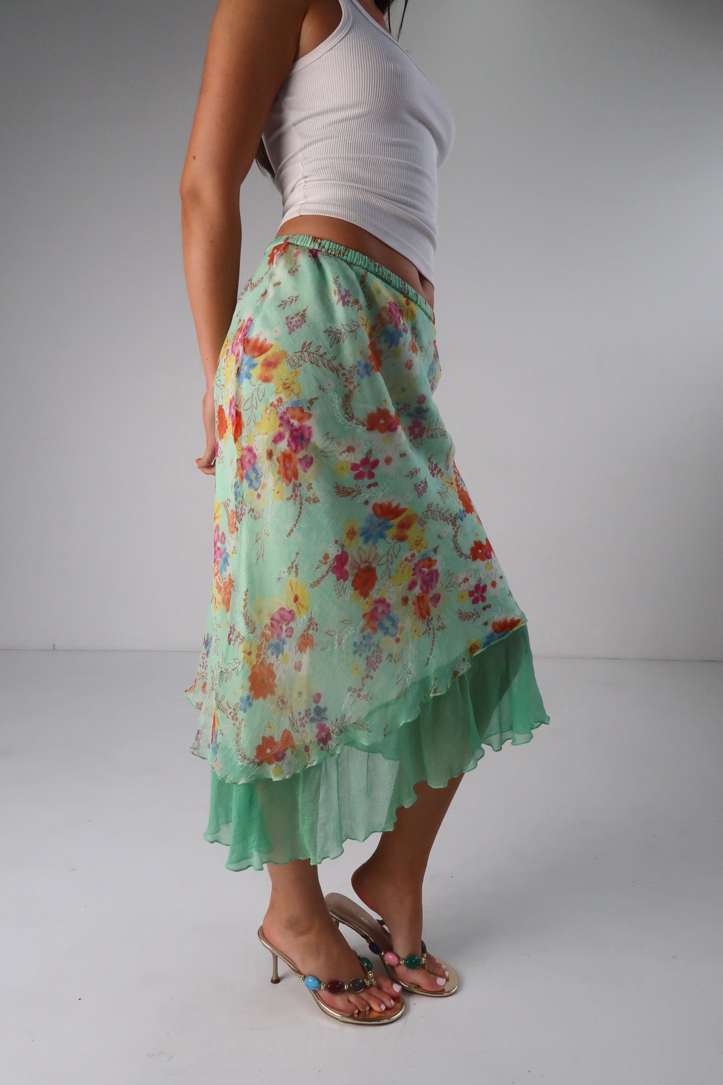Green Floral Midi