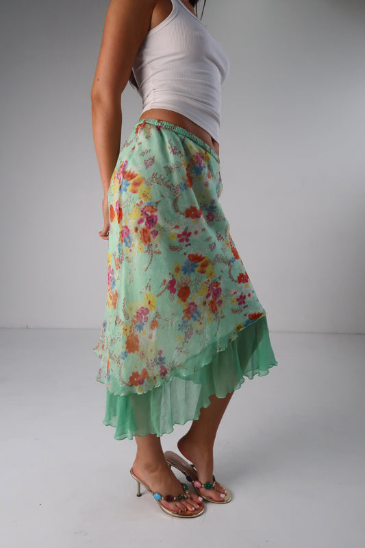 Green Floral Midi