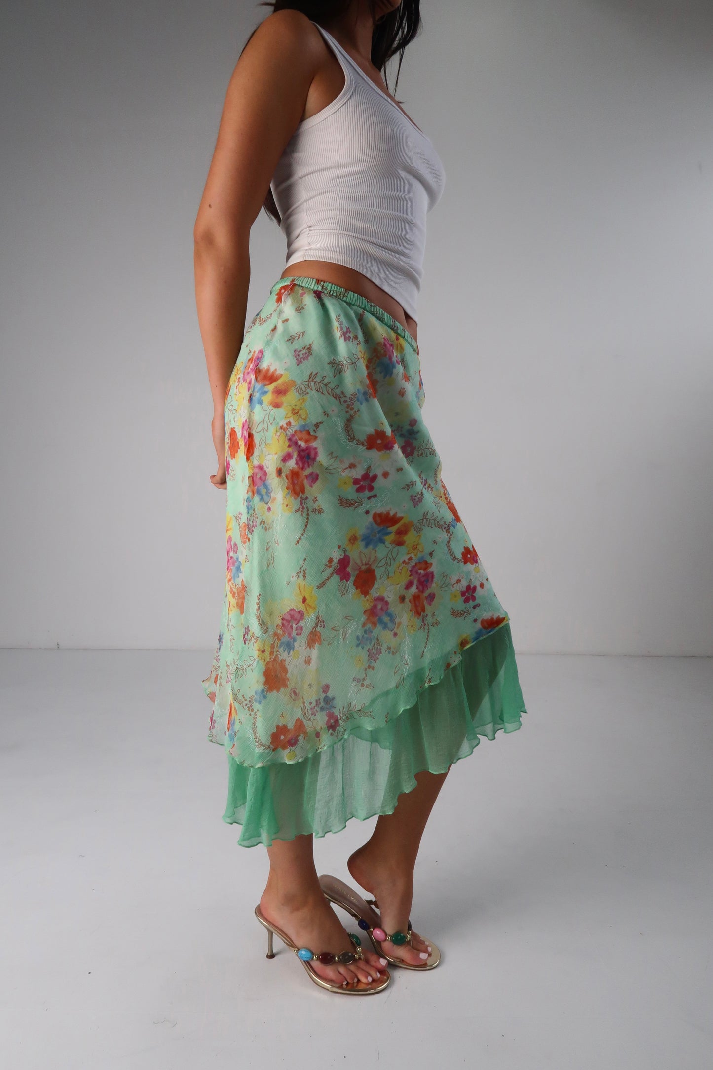 Green Floral Midi