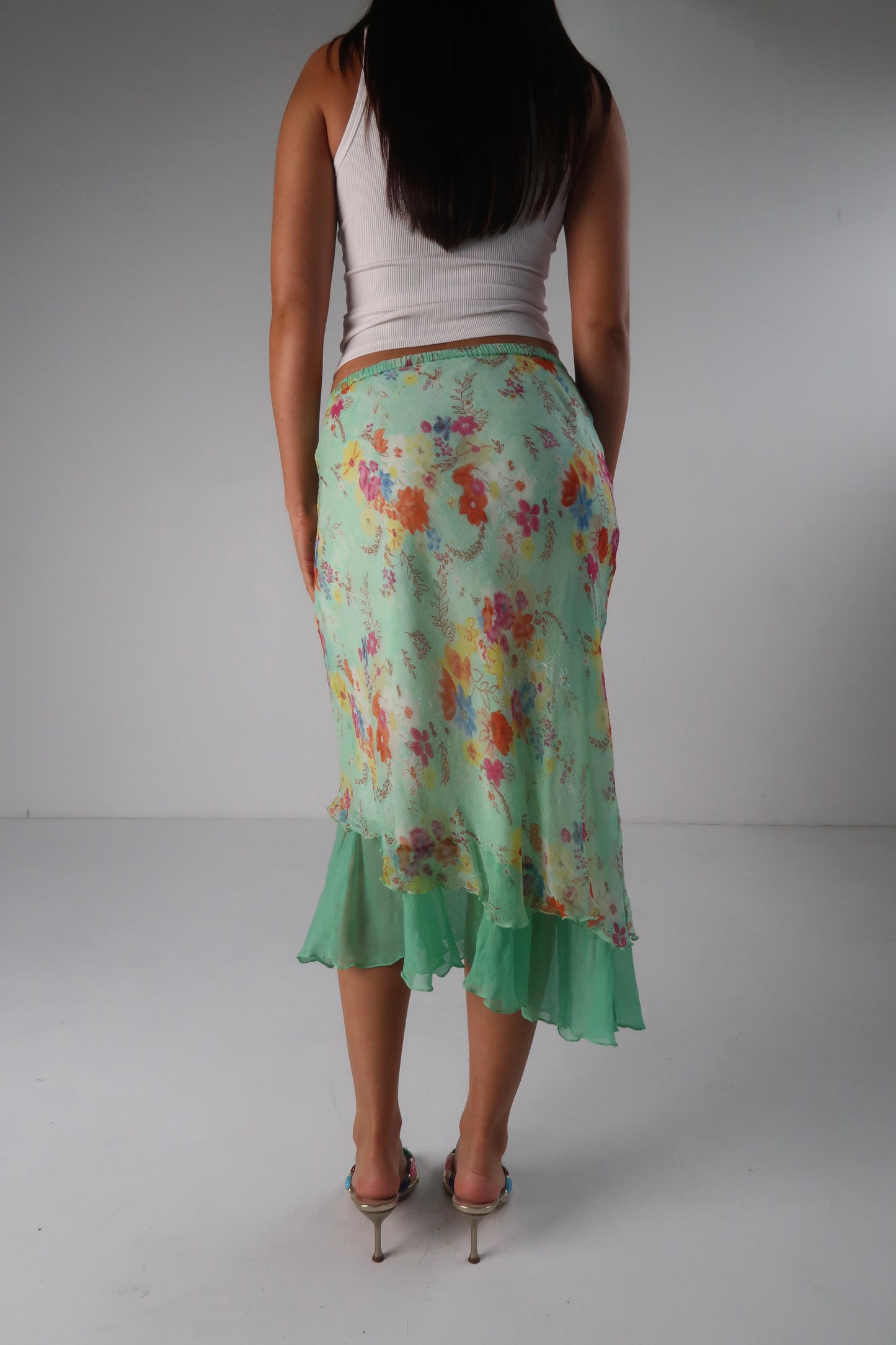 Green Floral Midi