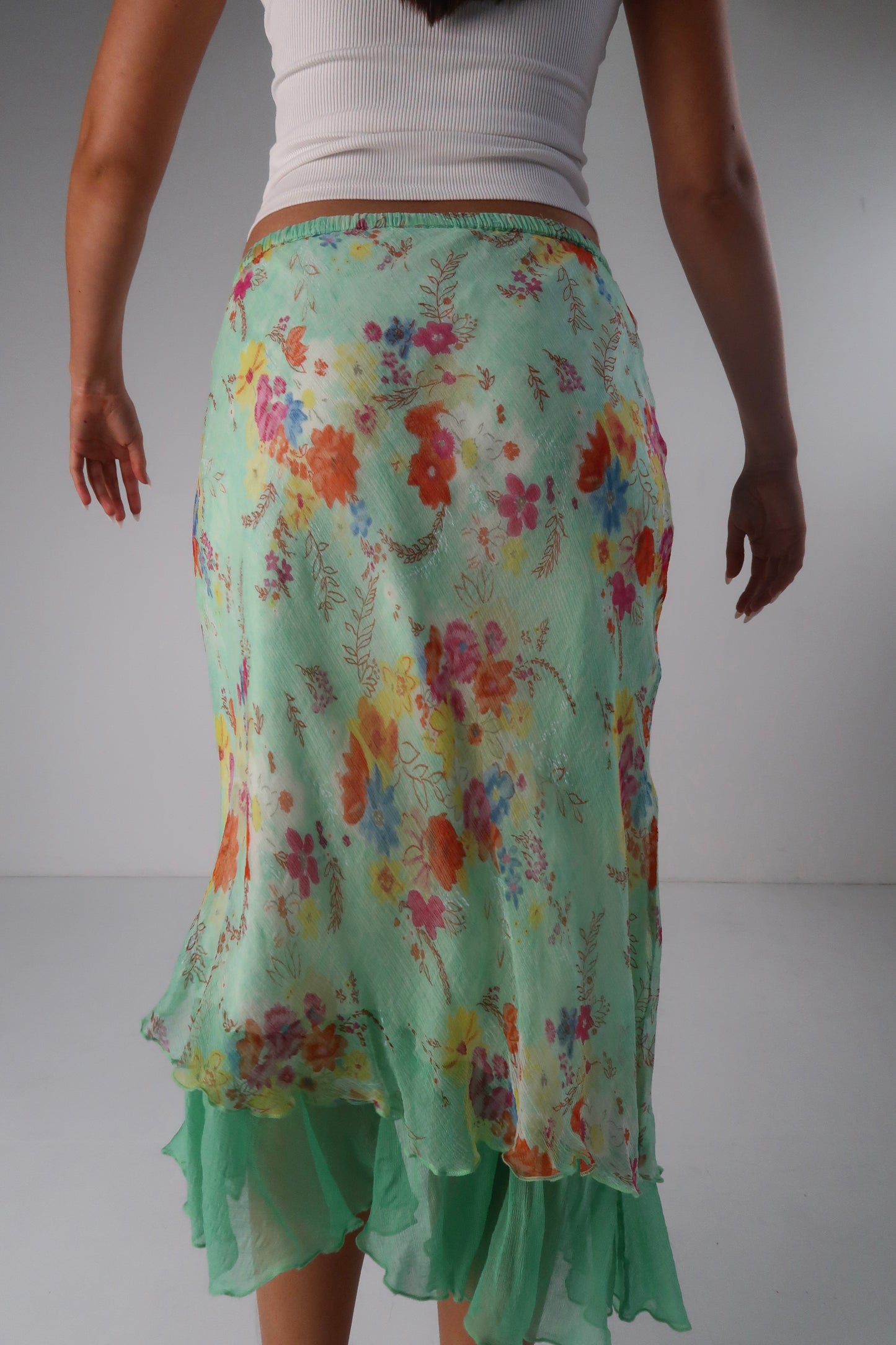 Green Floral Midi