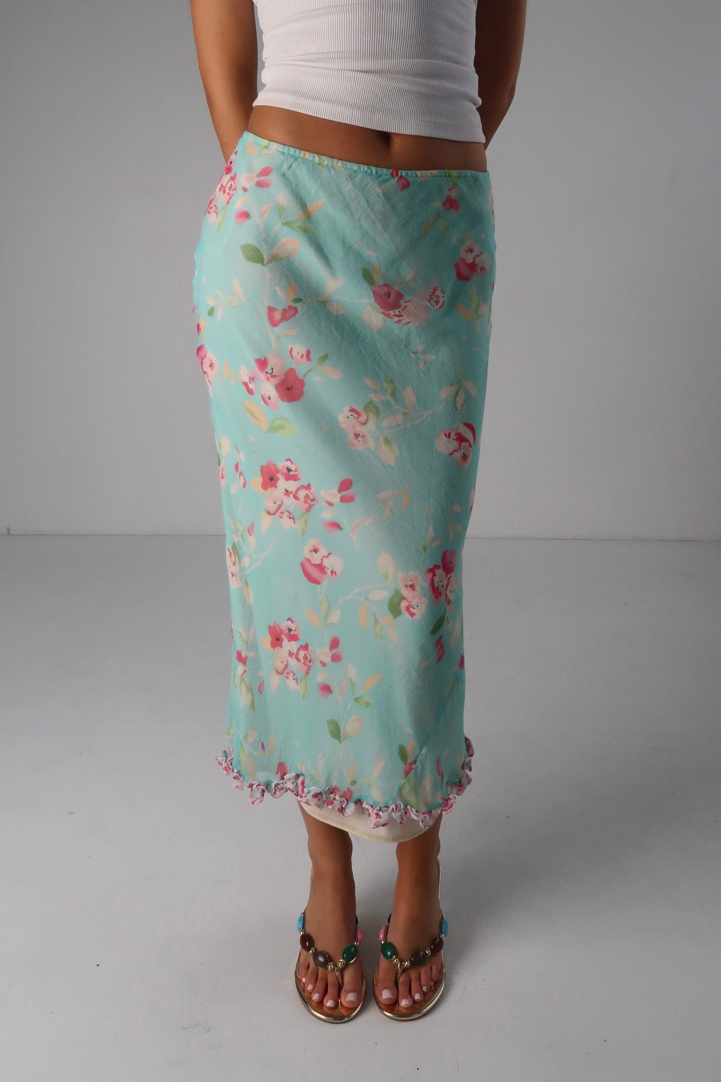 Silk Blue Floral Maxi