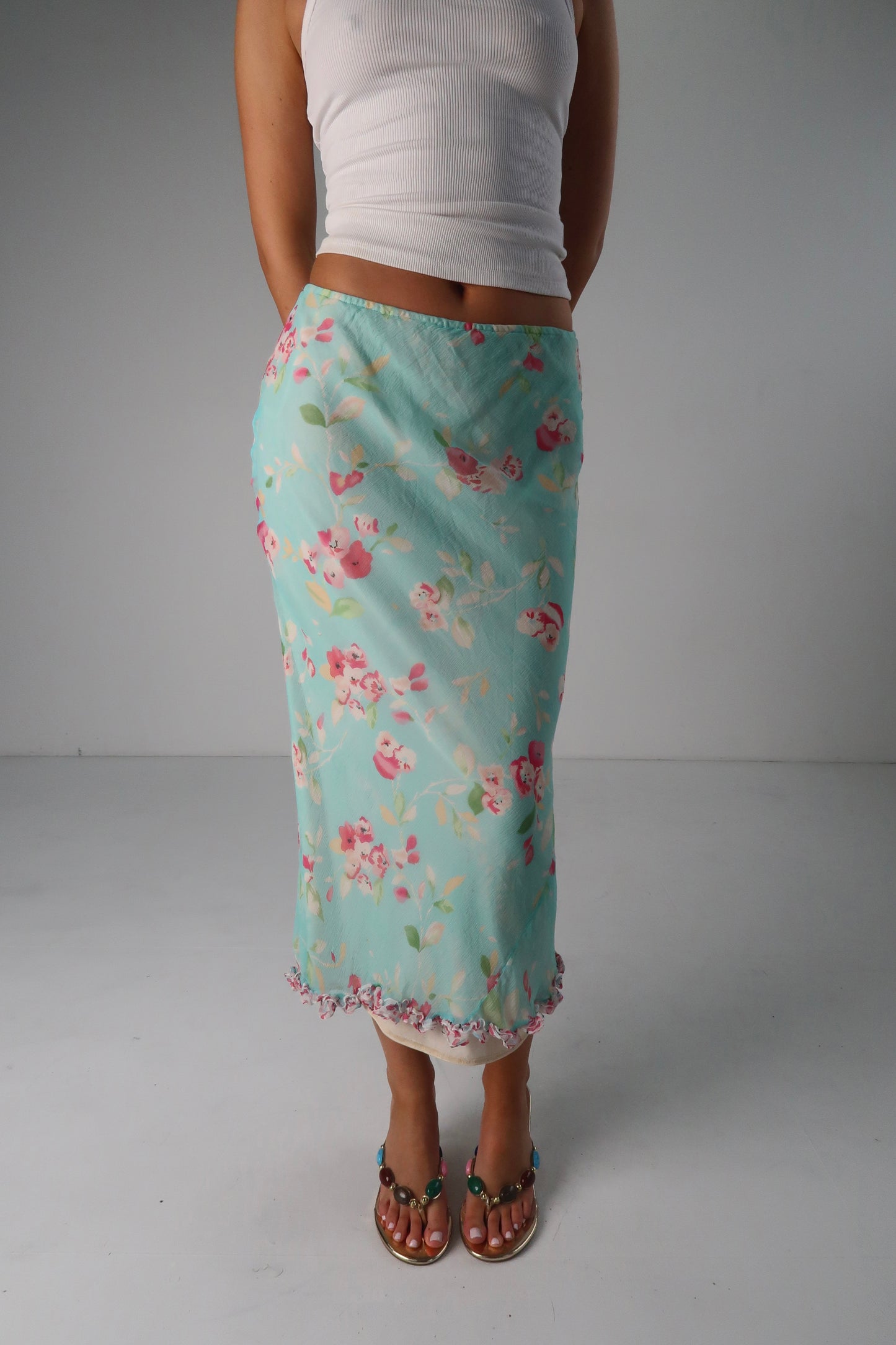 Silk Blue Floral Maxi