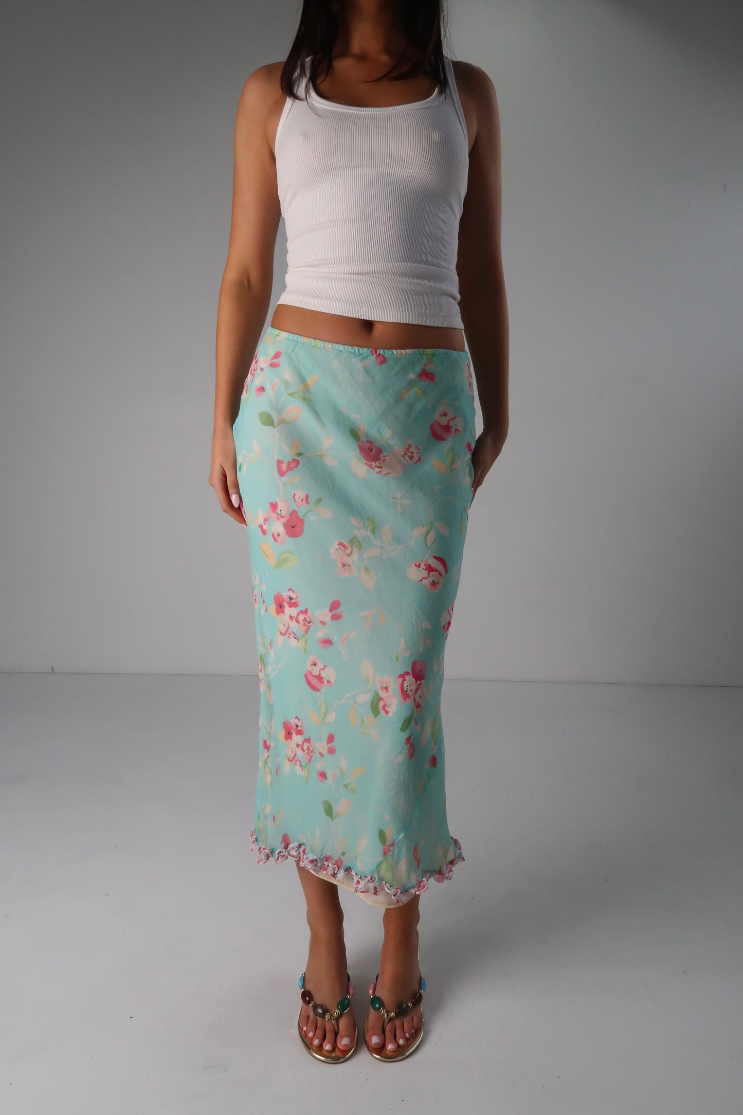 Silk Blue Floral Maxi