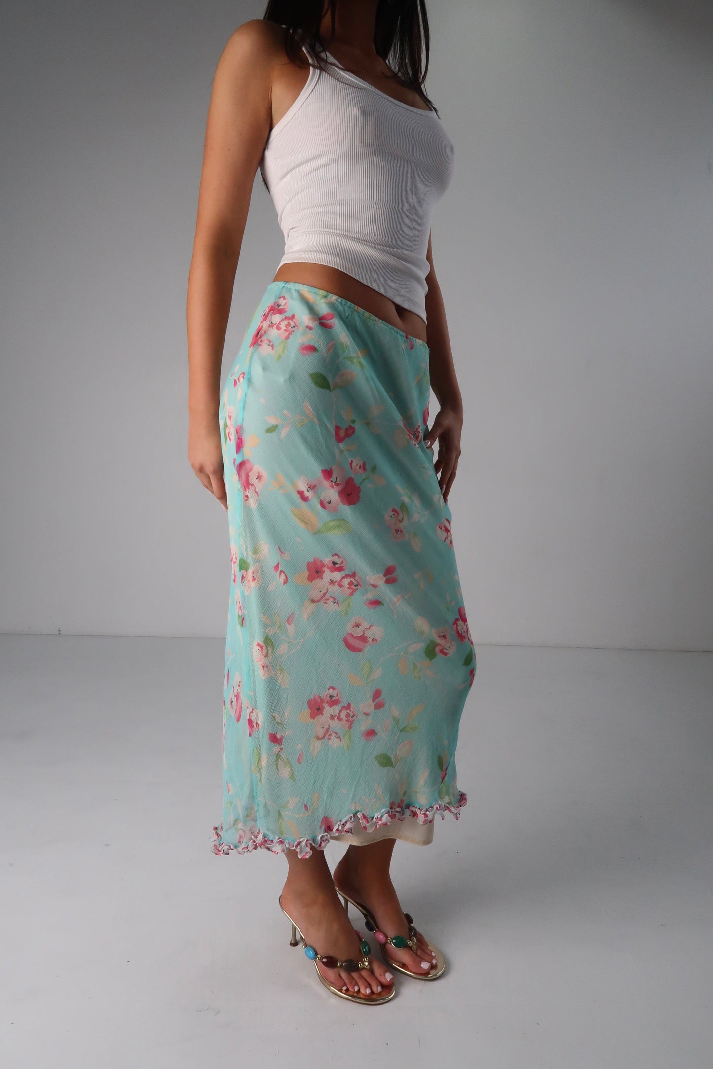 Silk Blue Floral Maxi