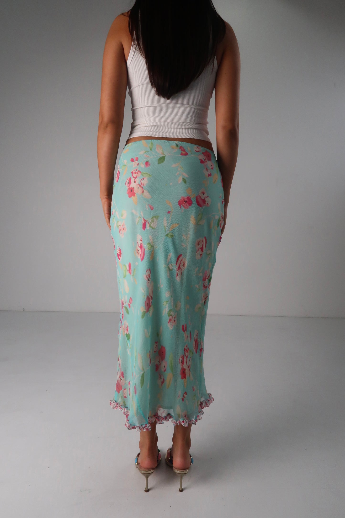 Silk Blue Floral Maxi