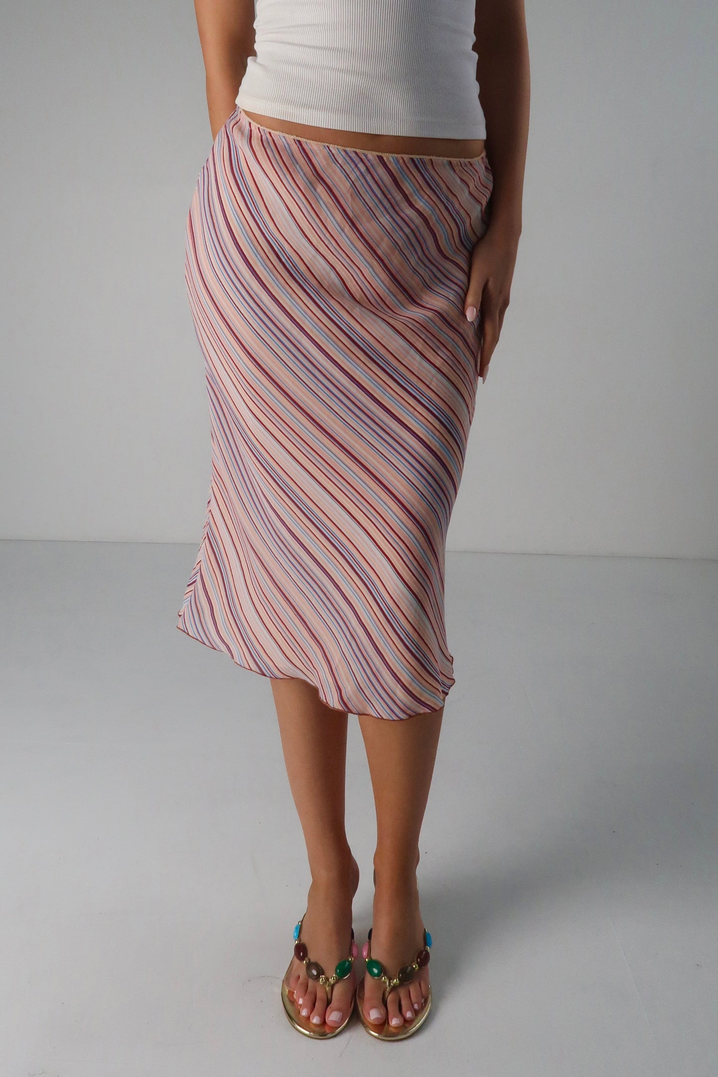 Stripe Midi Skirt