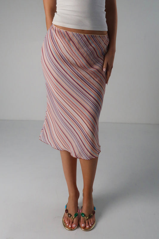 Stripe Midi Skirt