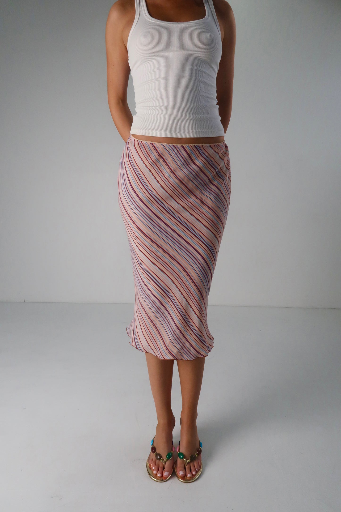 Stripe Midi Skirt