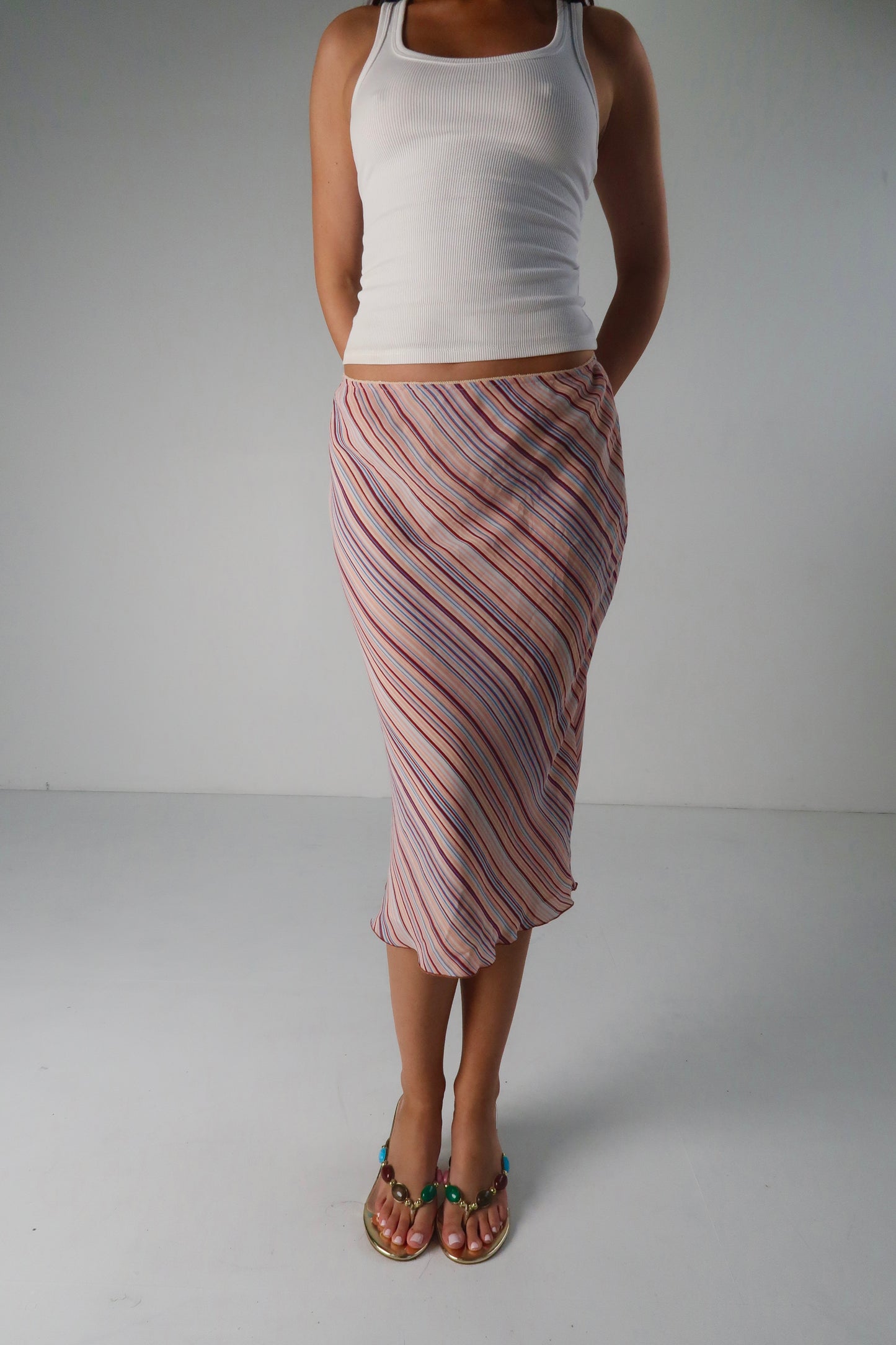 Stripe Midi Skirt