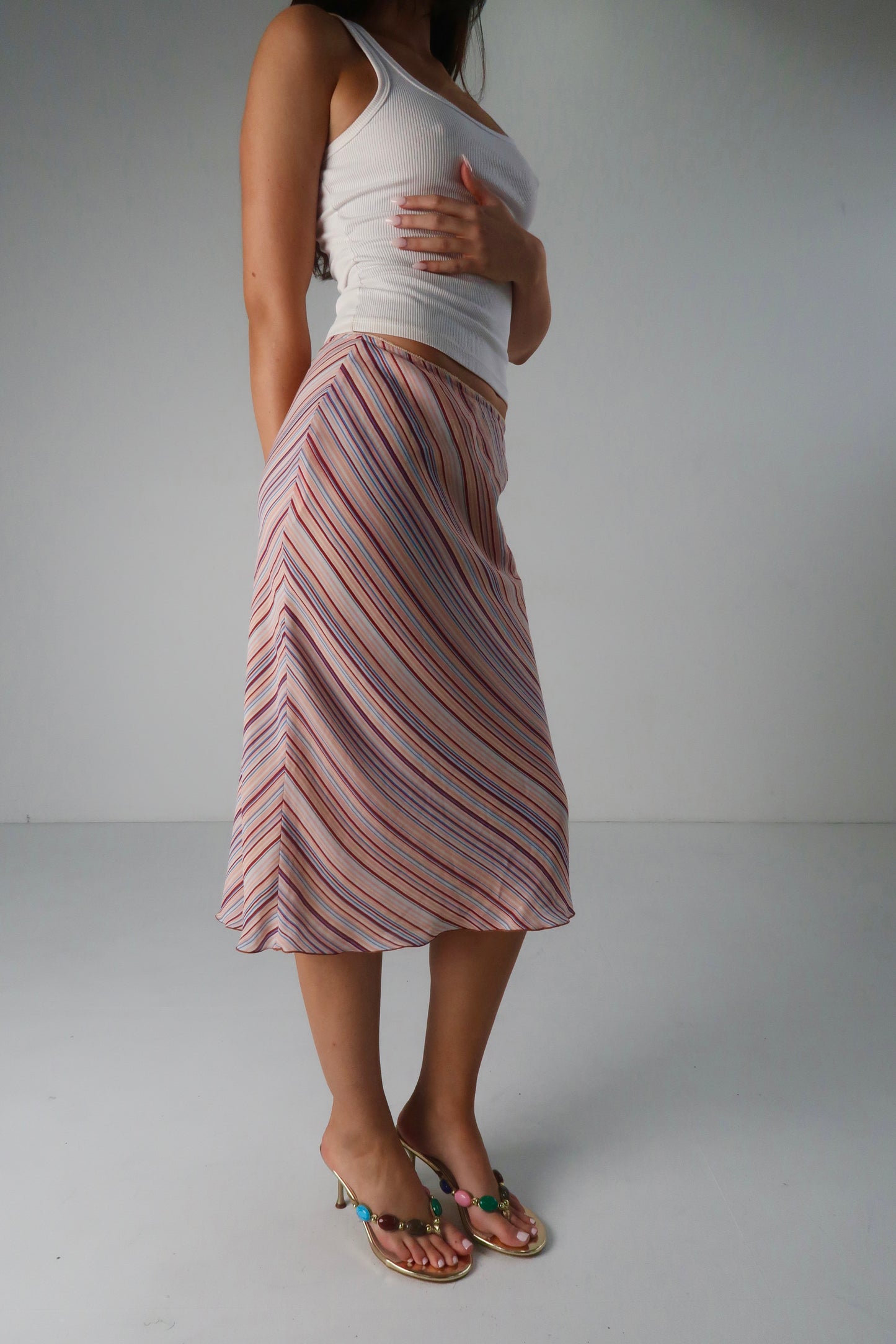 Stripe Midi Skirt