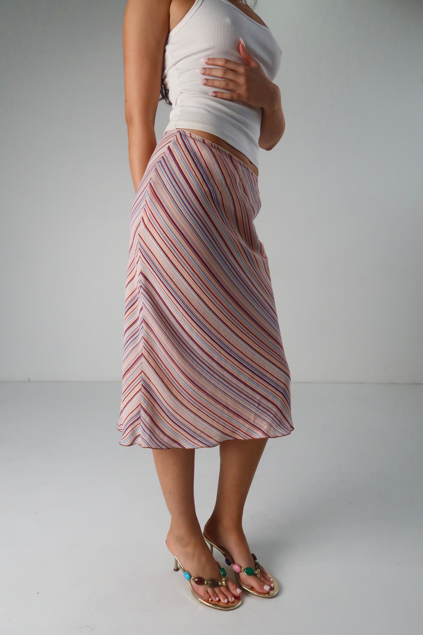 Stripe Midi Skirt
