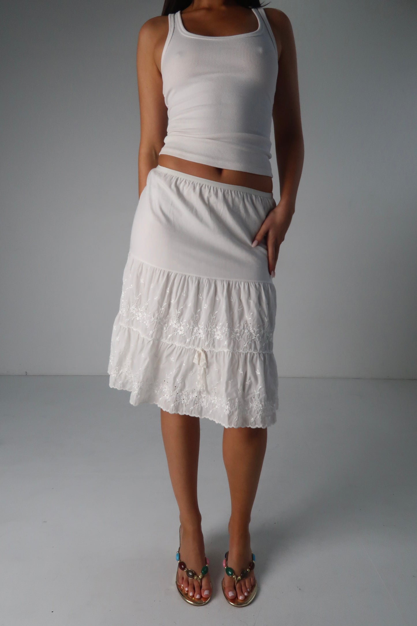 White Midi Skirt