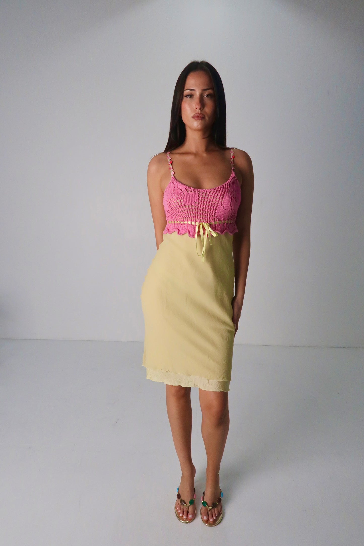 Italian Butter Crochet Midi Dress