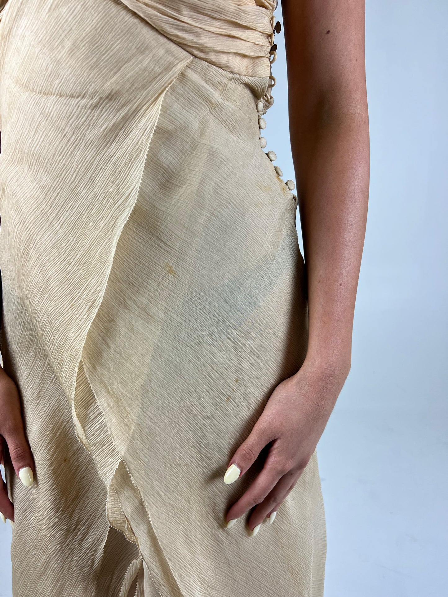 French Silk Split Midi Dress