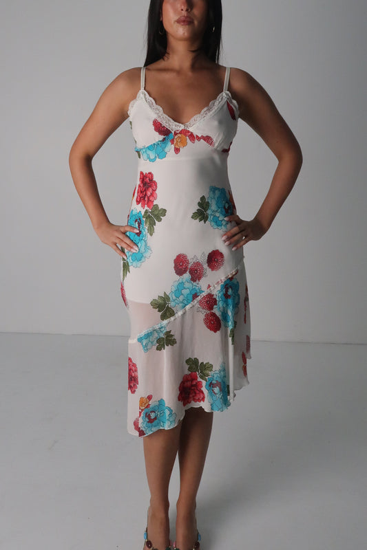 French Floral Midi Dress
