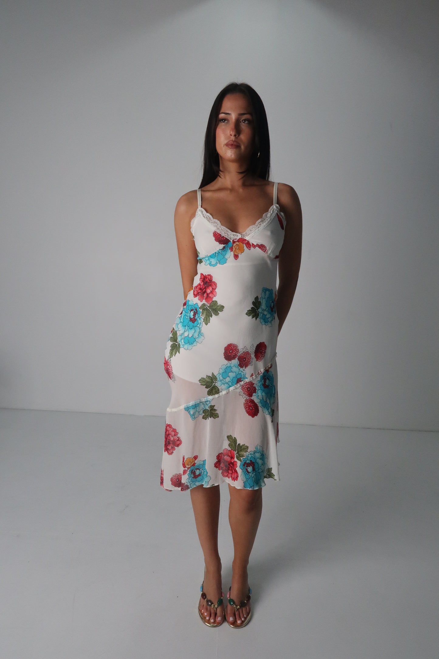 French Floral Midi Dress