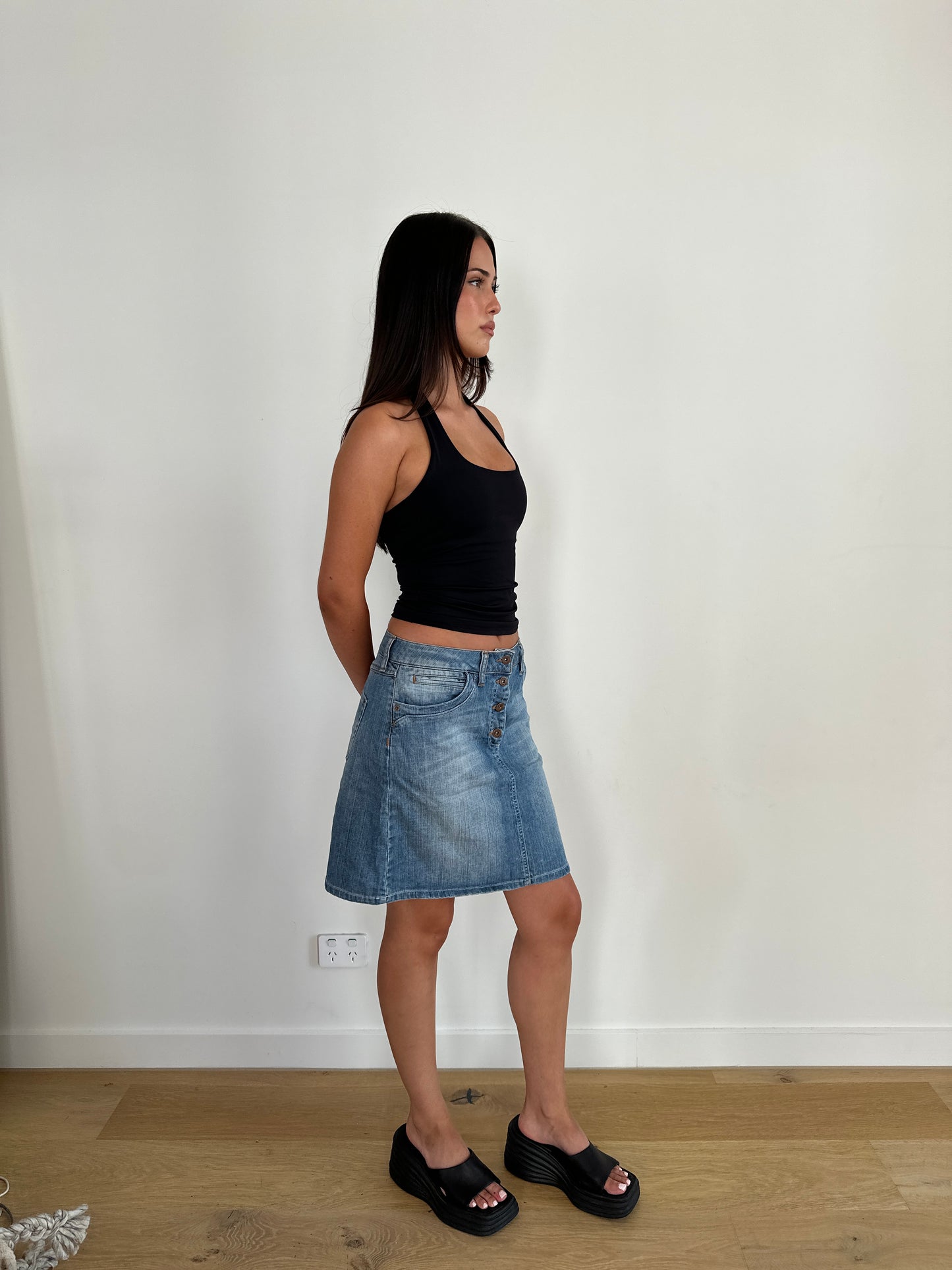 Denim Midi Skirt