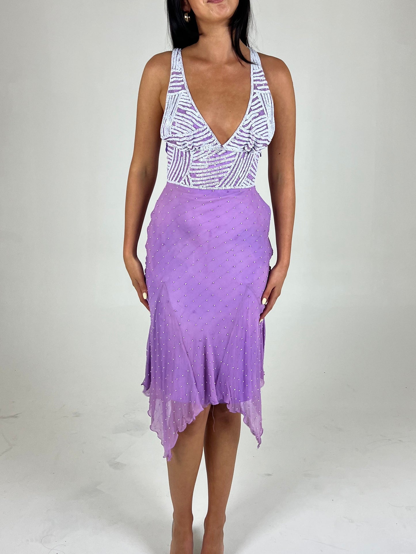 Pearl Beaded Midi Dress