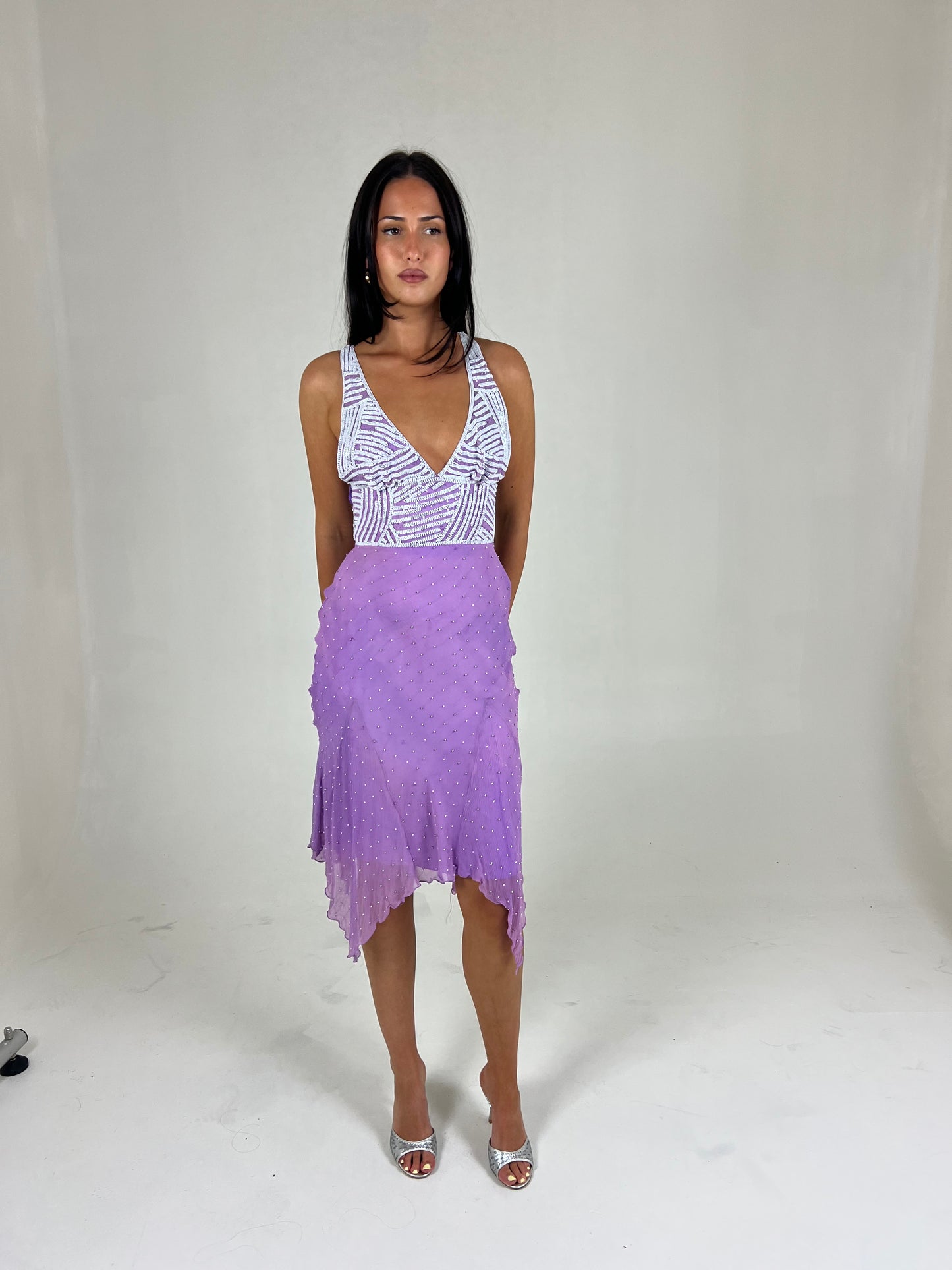 Pearl Beaded Midi Dress