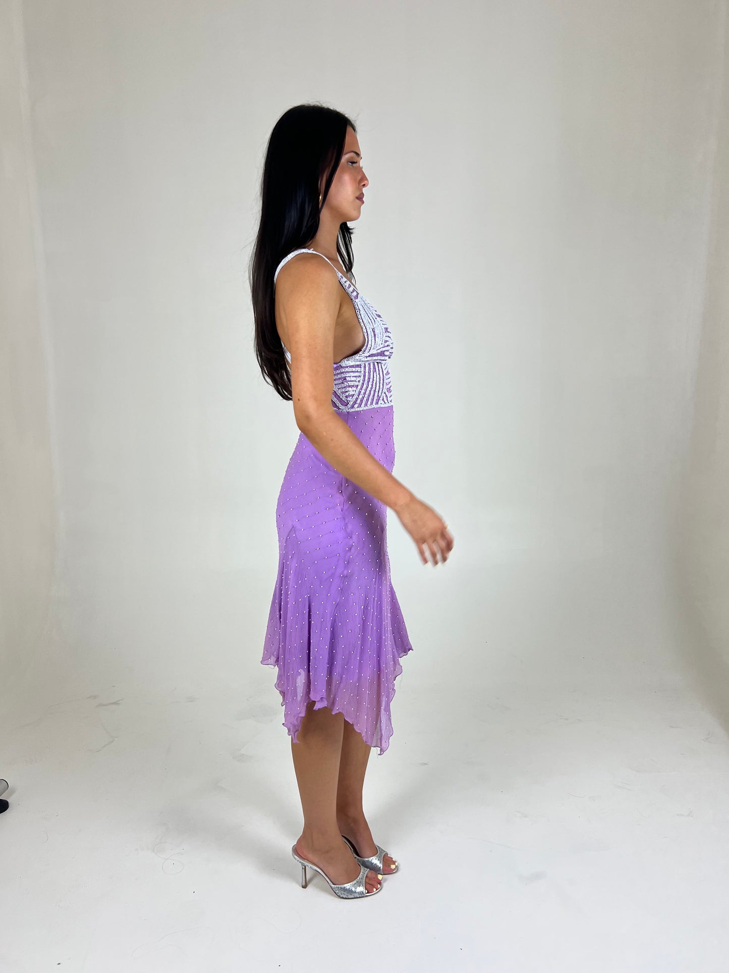 Pearl Beaded Midi Dress