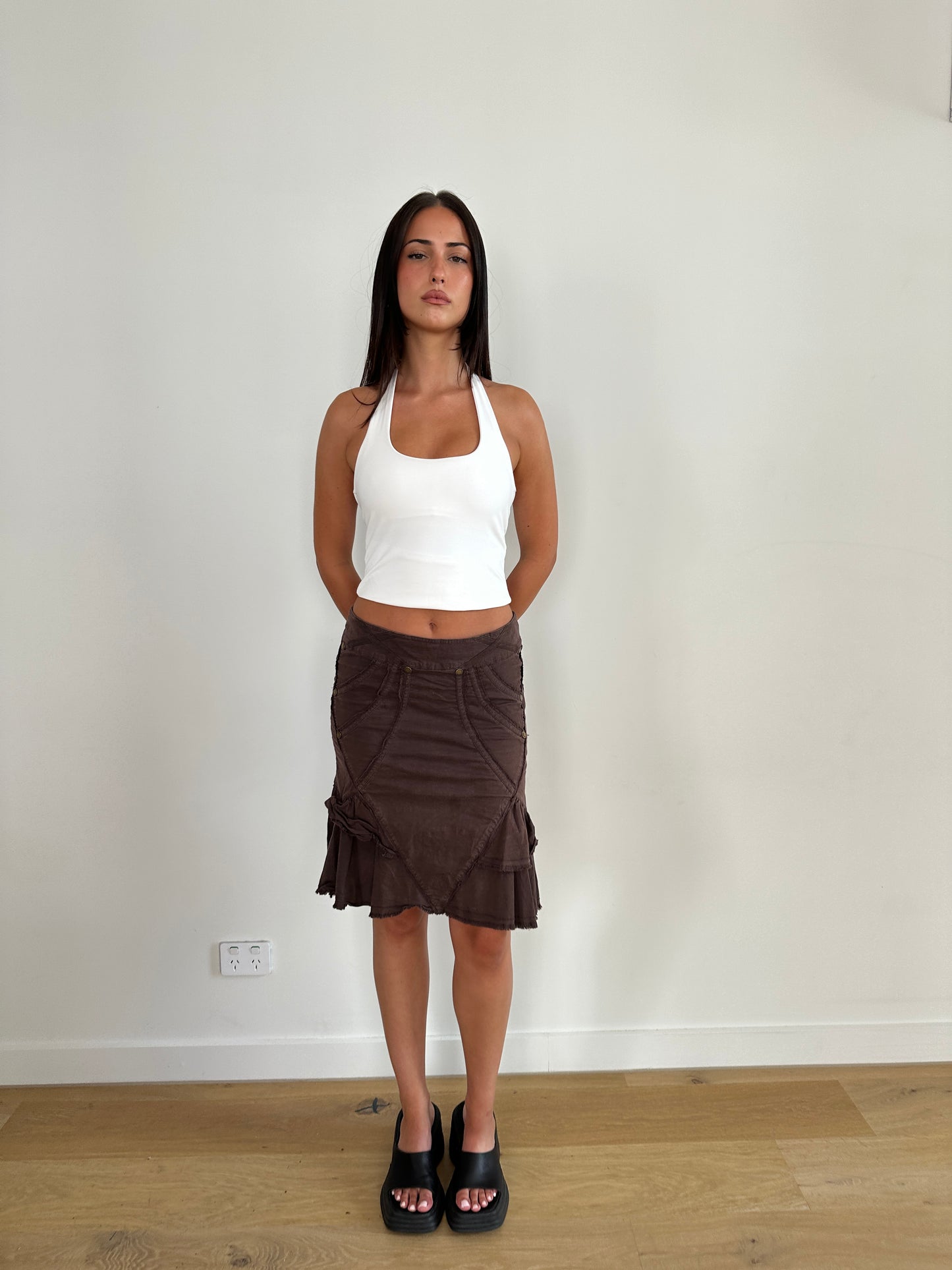 Brown Midi Skirt