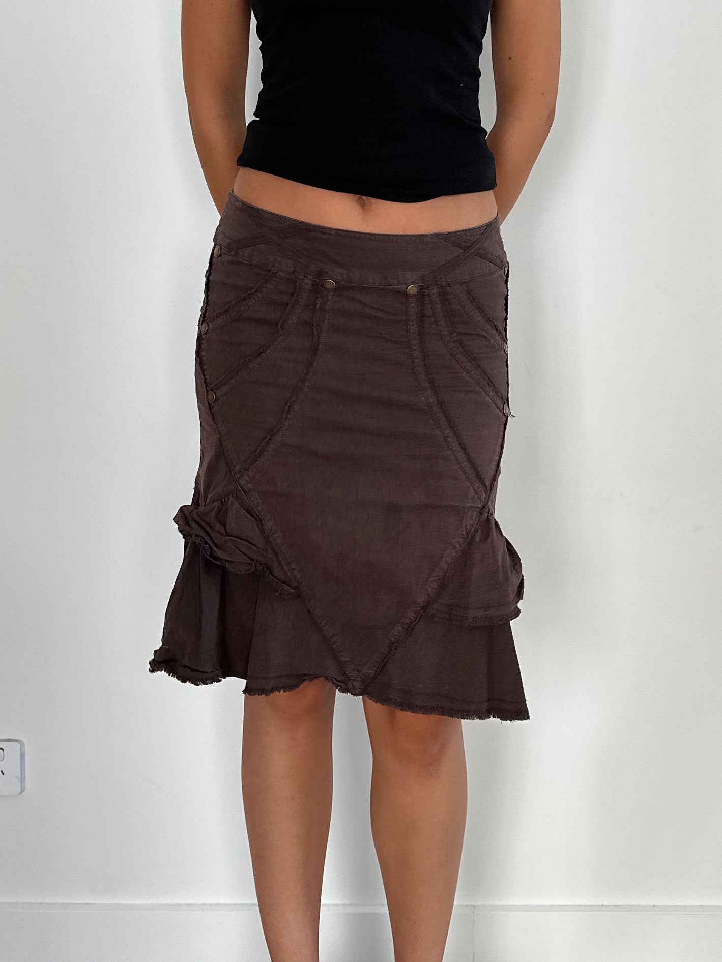 Brown Midi Skirt