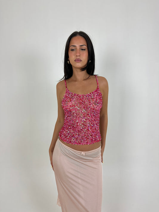 Pink Ibiza Sequin Top