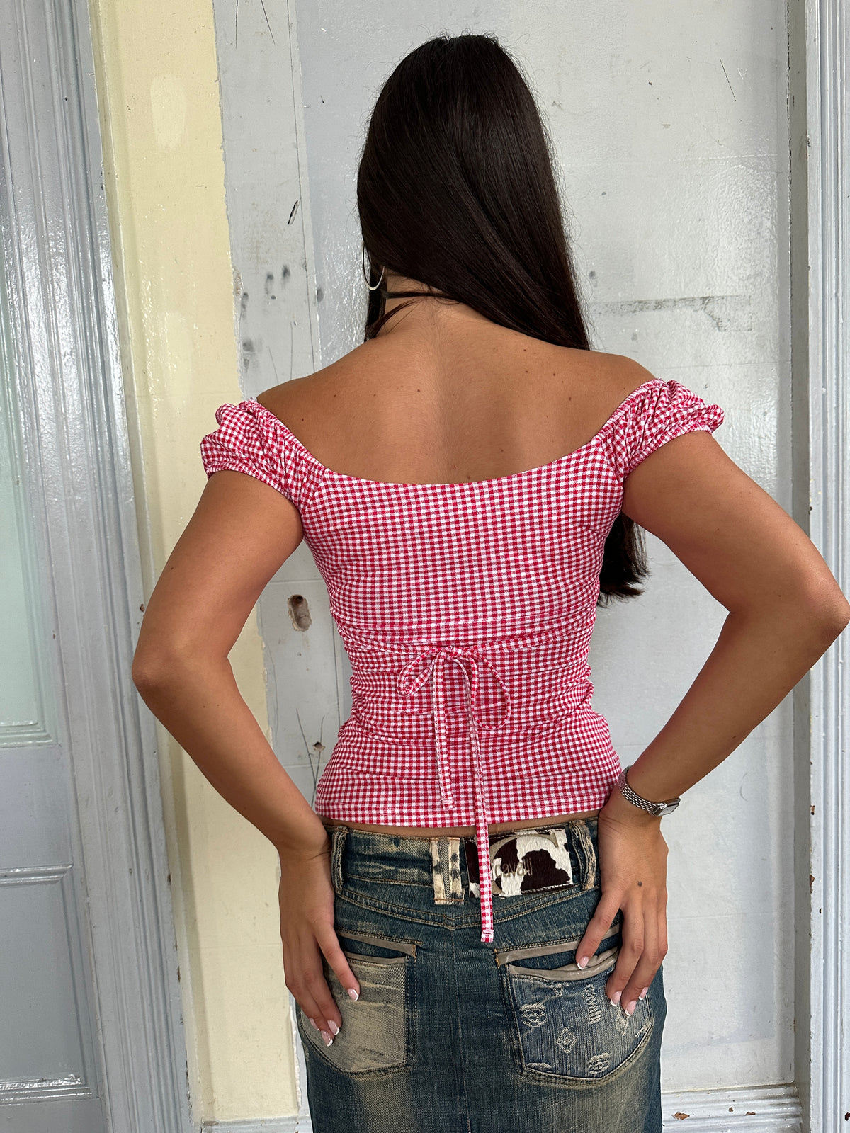 Gingham Corset Top