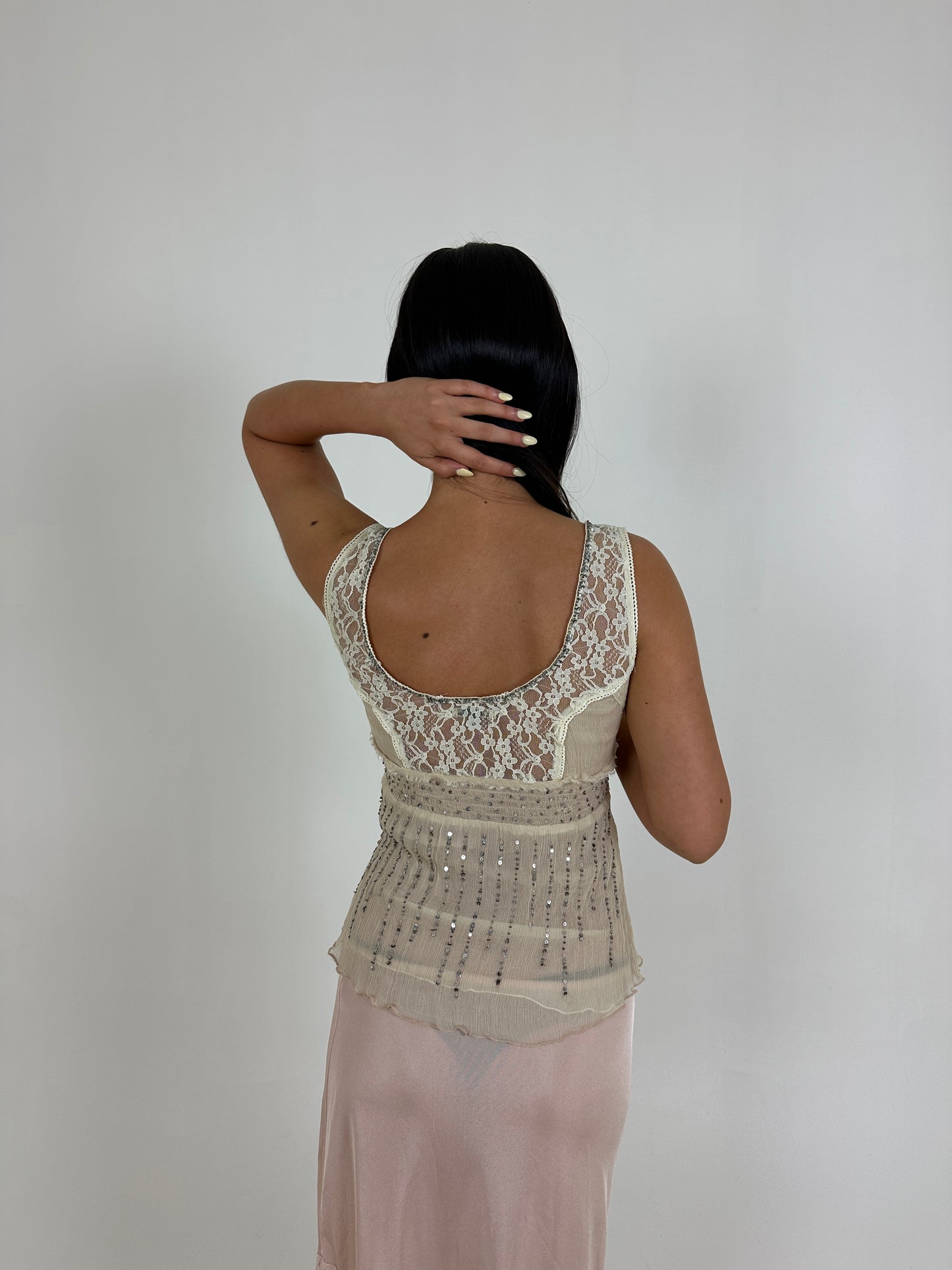 French Beaded Babydoll Top