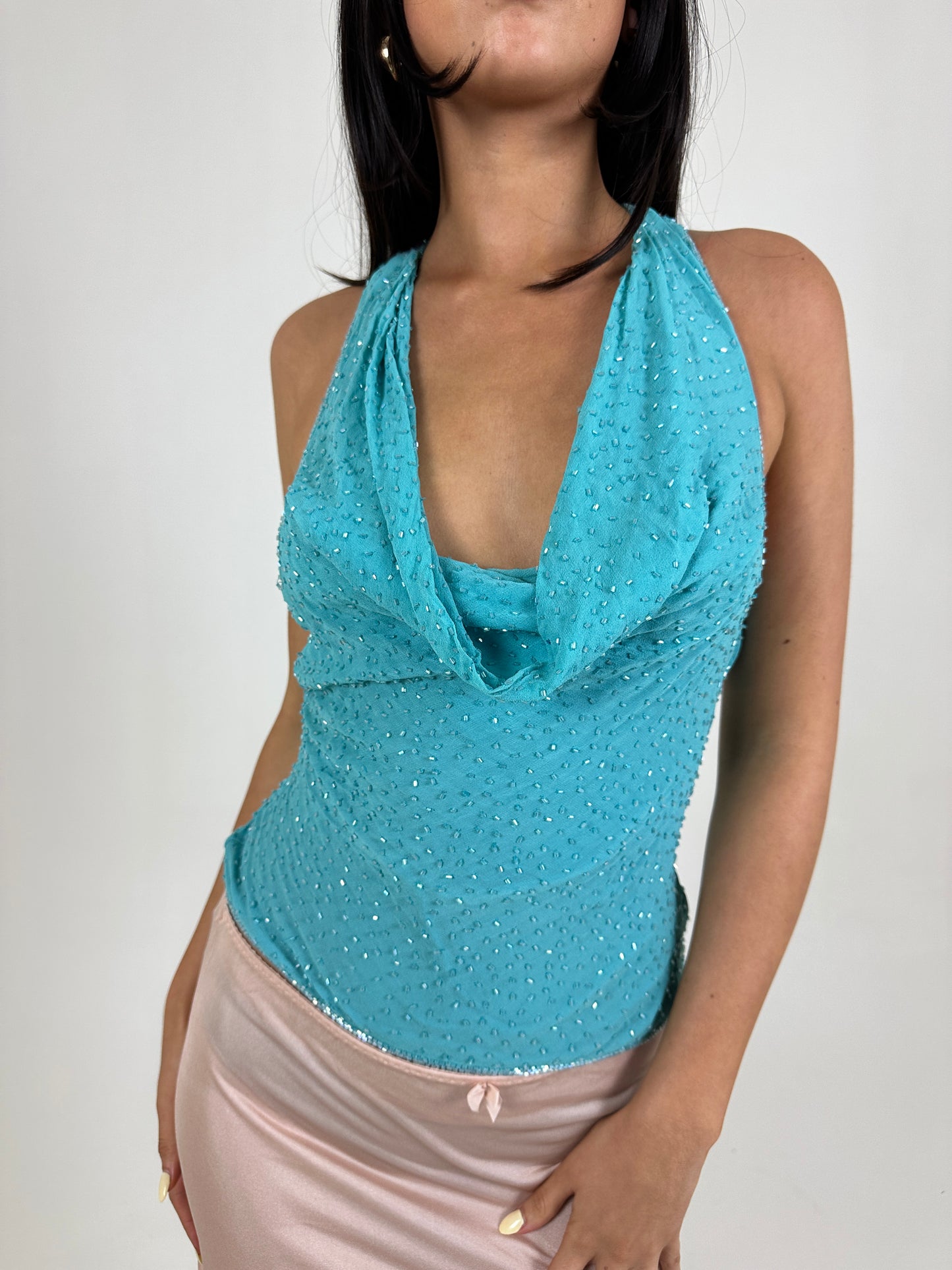 Beaded Cowl Top