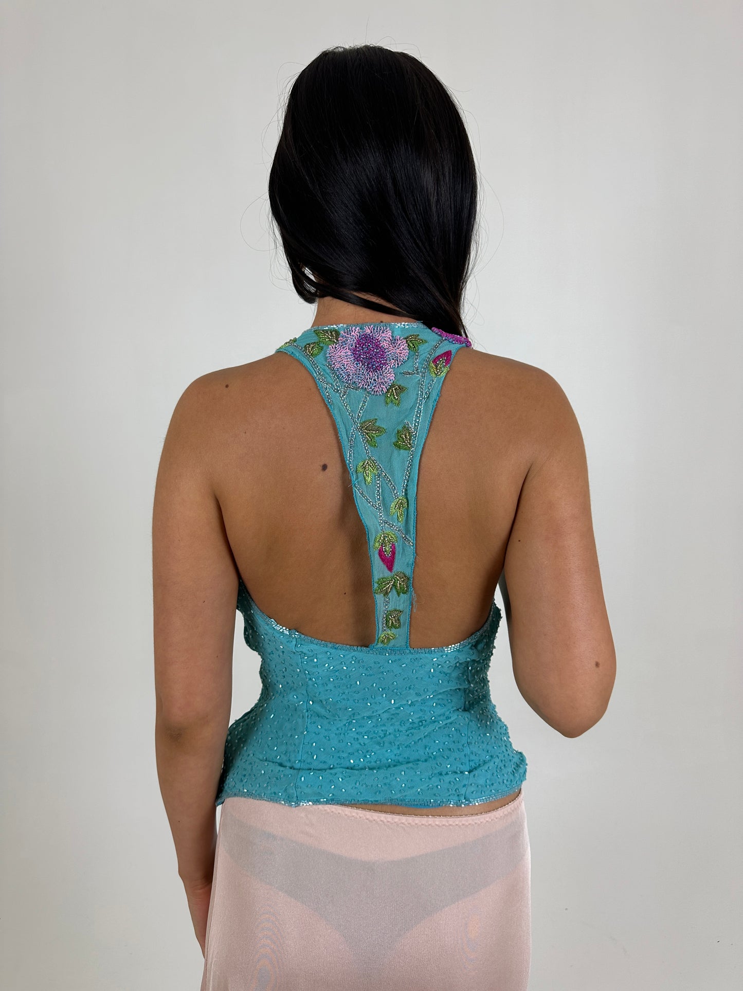 Beaded Cowl Top